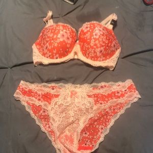 Victoria’s Secret bra and panty set.